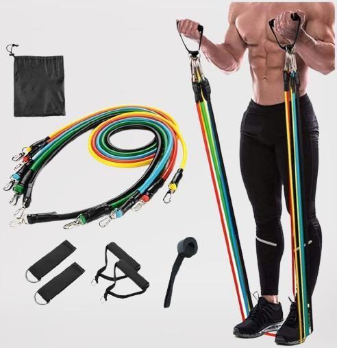 11-Piece Resistance Band Set | Stretching, Toning & Exercise Kit