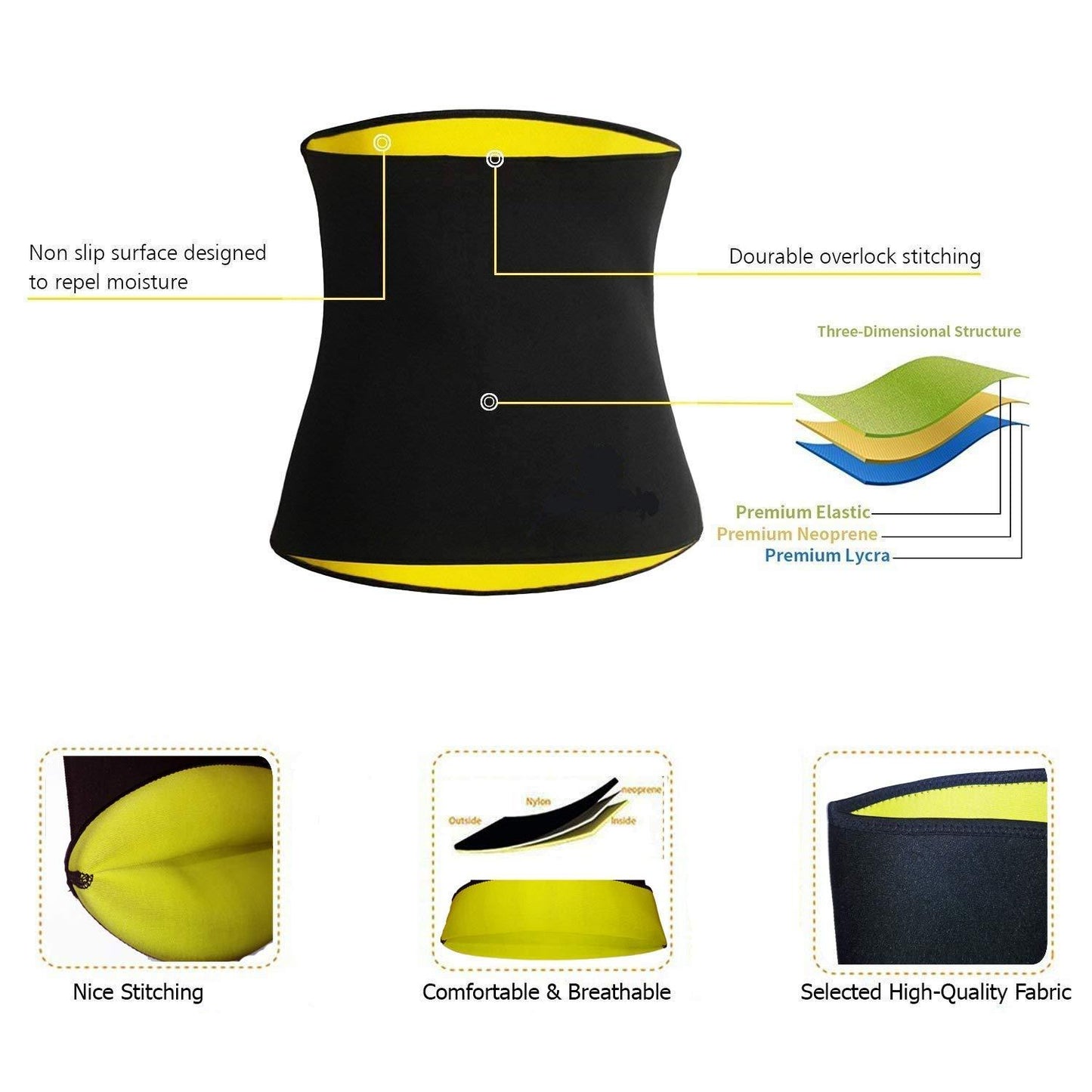 Non-Tearable Tummy Trimmer Slimming Belt | Hot Body Shaper for Men & Women