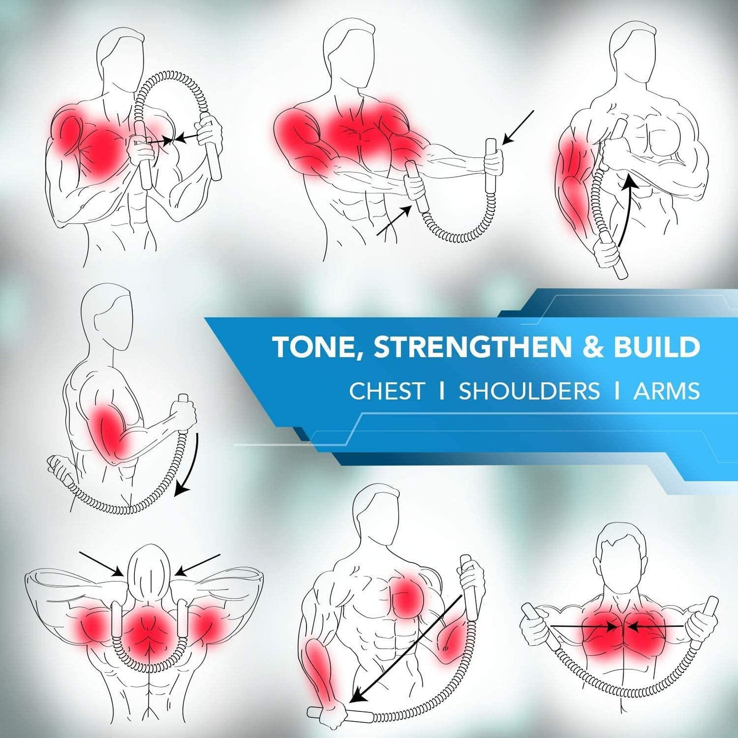 Upper Body Strength Training Arm Builder | Steel Workout Tool